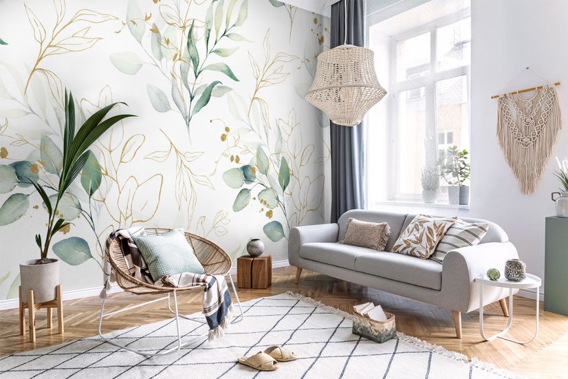 Eucalyptus Leaf Pattern Wallpaper Mural