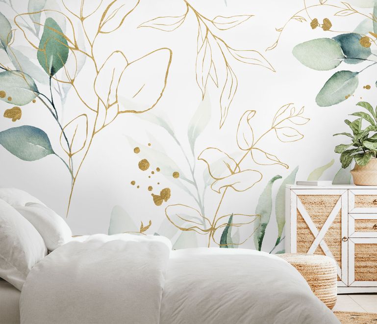Eucalyptus Leaf Pattern Wallpaper Mural
