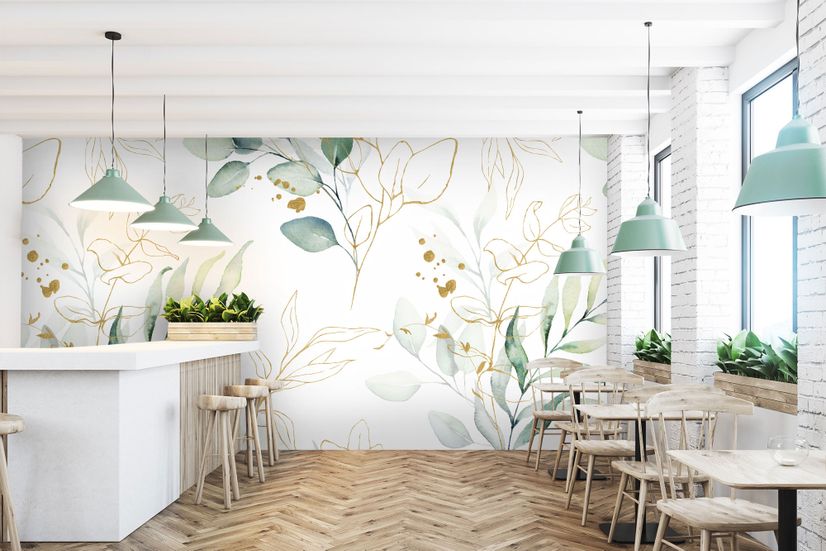 Eucalyptus Leaf Pattern Wallpaper Mural