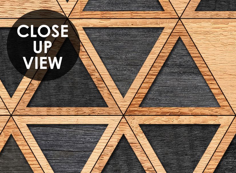 Geometric Triangle Shape Wood Texture Effect Wall Mural 