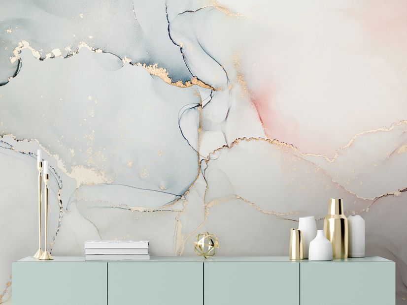 Soft Neutral Abstract Marble Art Wallpaper Mural