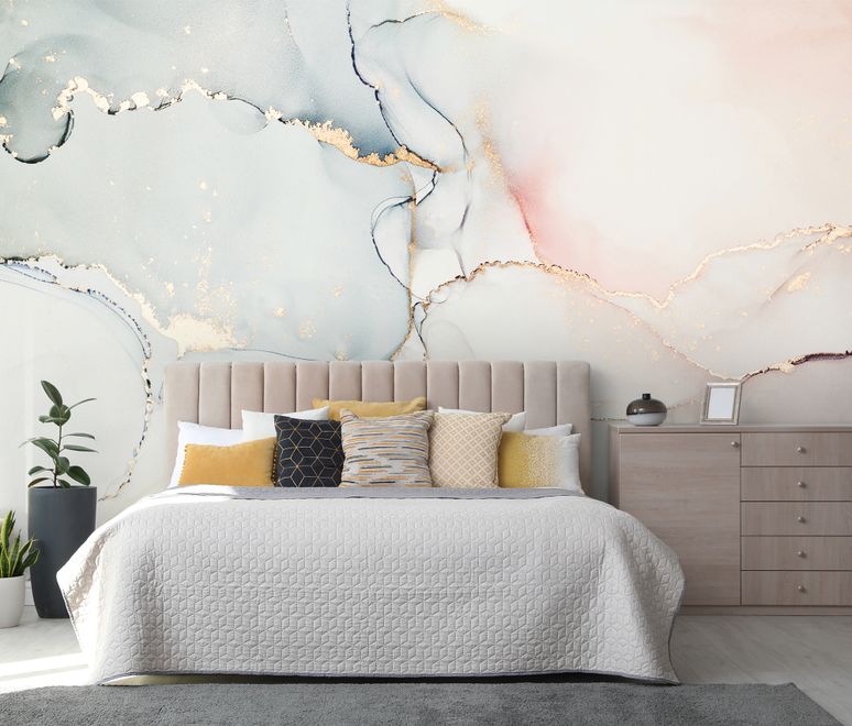 Soft Neutral Abstract Marble Art Wallpaper Mural