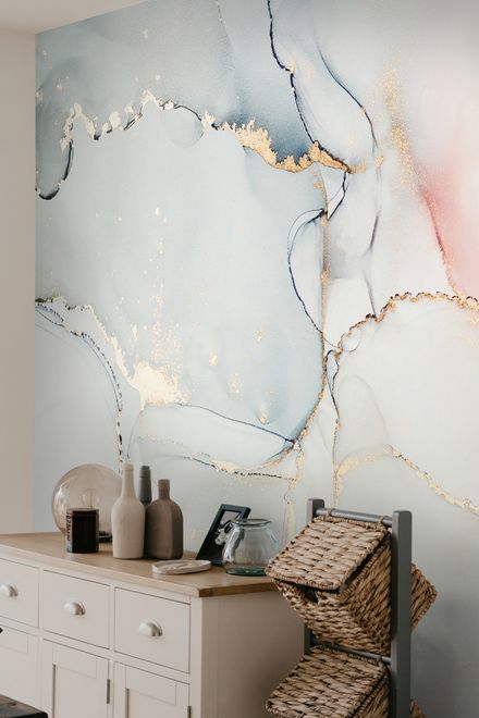 Soft Neutral Abstract Marble Art Wallpaper Mural