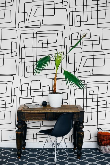 Minimalist Geometric Line Wallpaper Mural