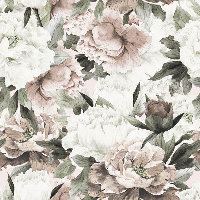 Dutch Pink Peony Floral Wallpaper Mural