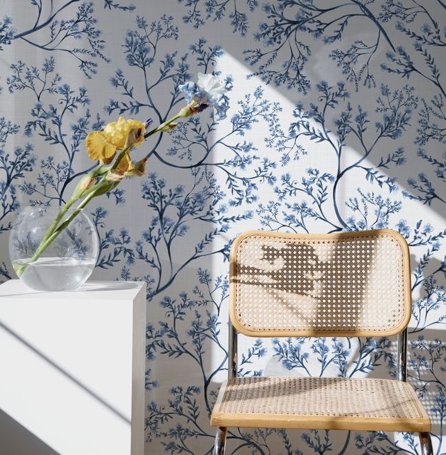 Monochrome Botanical Plants Chinoiserie Wallpaper Mural