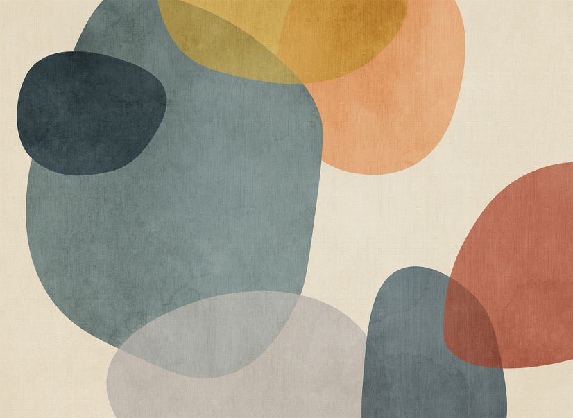 Abstract Geometric Shapes Paintbrush Art Wallpaper Mural