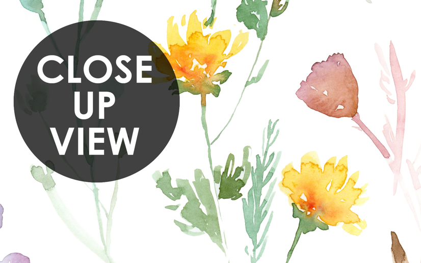 Watercolor Colorful Botanical Wild Flower Wallpaper Mural