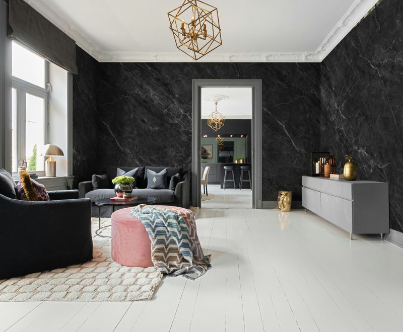 Dark Faux Marble Granite Slate Wallpaper Mural