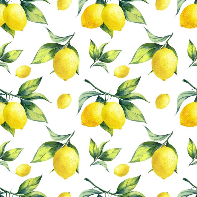 Lemon with Leaf Wallpaper Mural