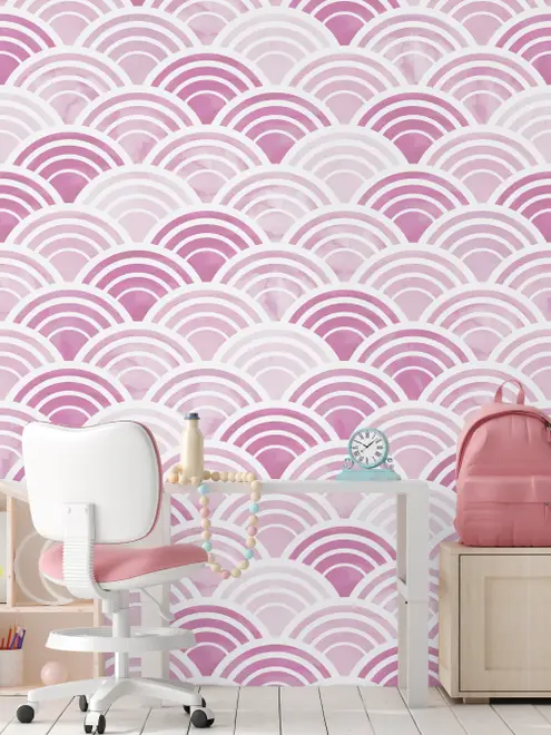 Seashell Pattern Wallpaper Mural for Nursery and Kids Room