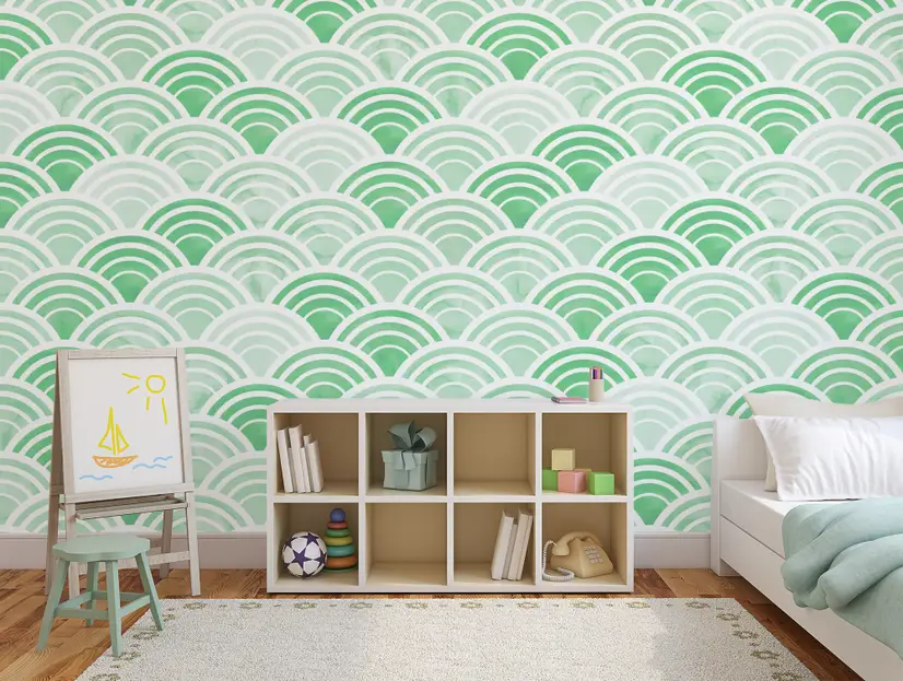 Seashell Pattern Wallpaper Mural for Nursery and Kids Room