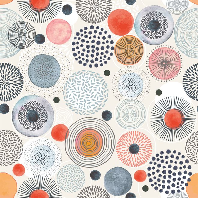 Abstract Colorful Circle Wallpaper Mural