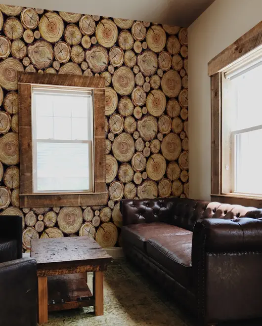 Stacked Wooden Stumps Wallpaper Mural