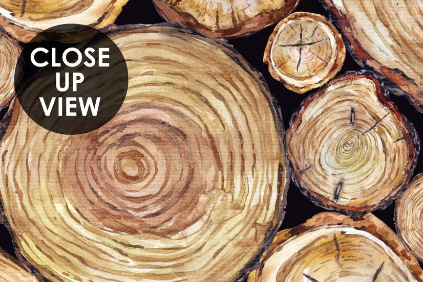 Stacked Wooden Stumps Wallpaper Mural