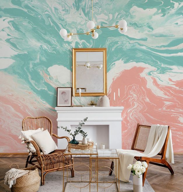 Colorful Soft Brush Painting Wallpaper Mural