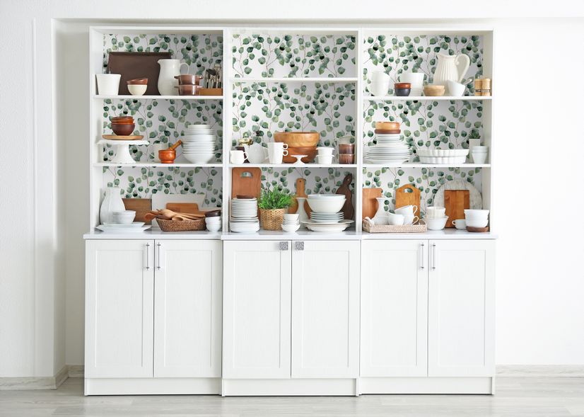 Watercolor Eucalyptus Leaf Pattern Wallpaper Mural