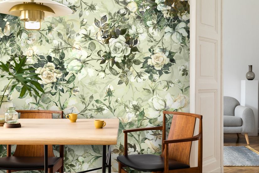 Vintage Rose Flower Wallpaper Mural