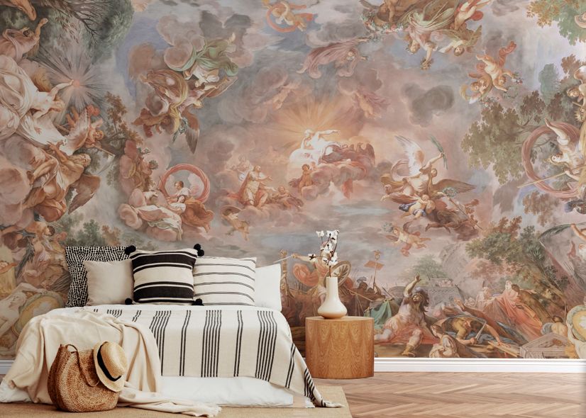 Renaissance Fresco Art Wallpaper Mural