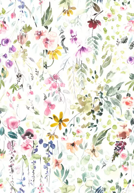 Watercolor Wildflower Wallpaper Mural