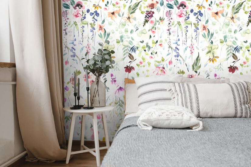 Watercolor Wildflower Wallpaper Mural
