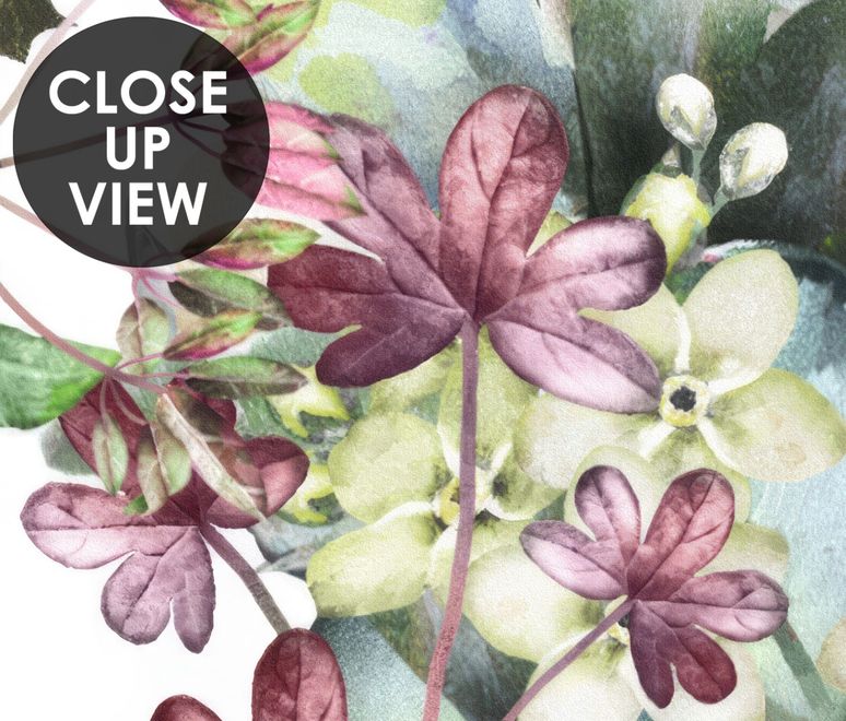 Wild Floral and Green Fresh Leaves Wallpaper Mural