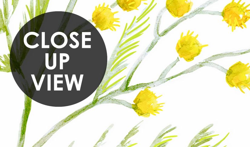Yellow Herbs Floral Wallpaper Mural