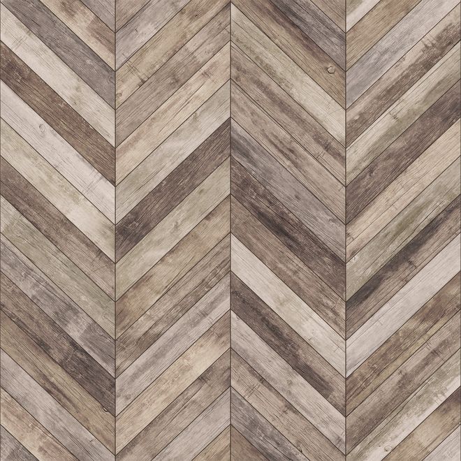 Natural Wood Texture Effect Chevron Wallpaper Mural