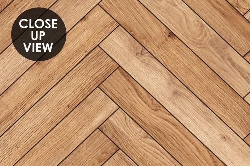 Herringbone Wood Texture Effect Wallpaper Mural