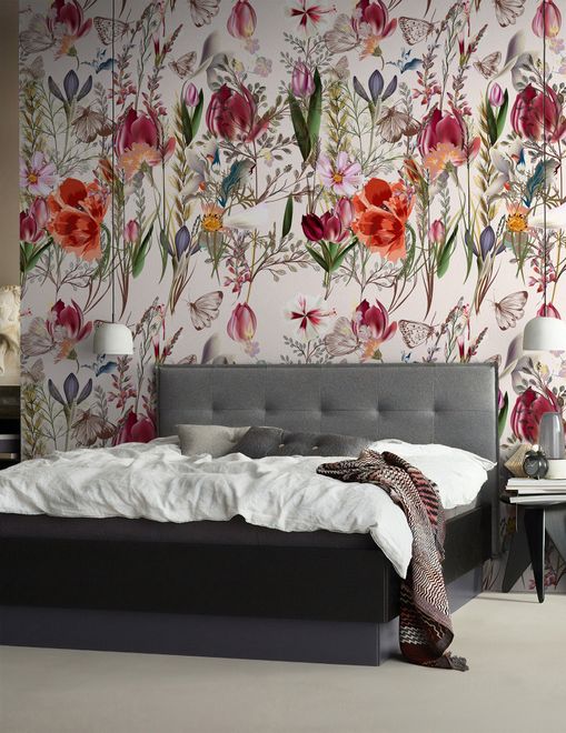 Spring Flowers Pattern Wallpaper Mural