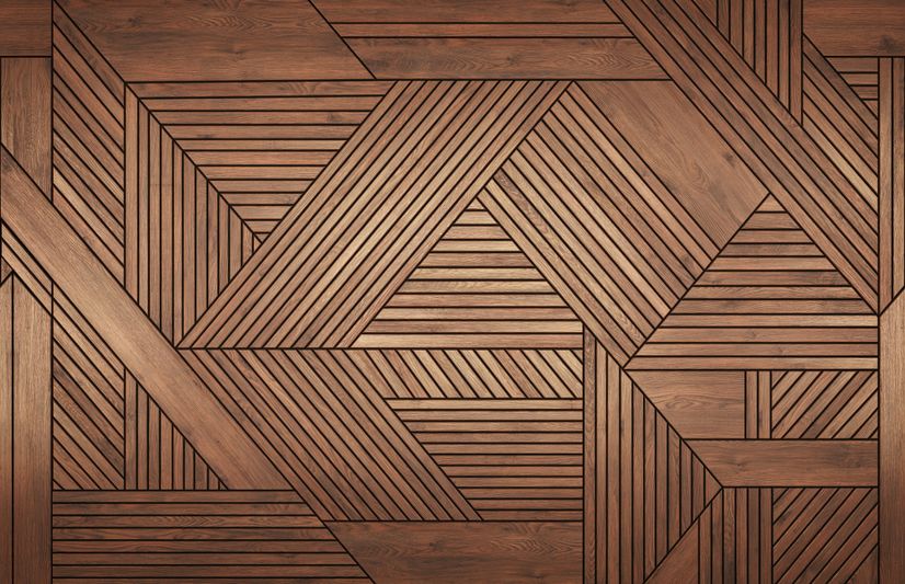 Geometric Wood Texture Effect Wallpaper Mural