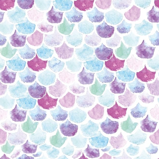 Colorful Mermaid Pattern Wallpaper Mural