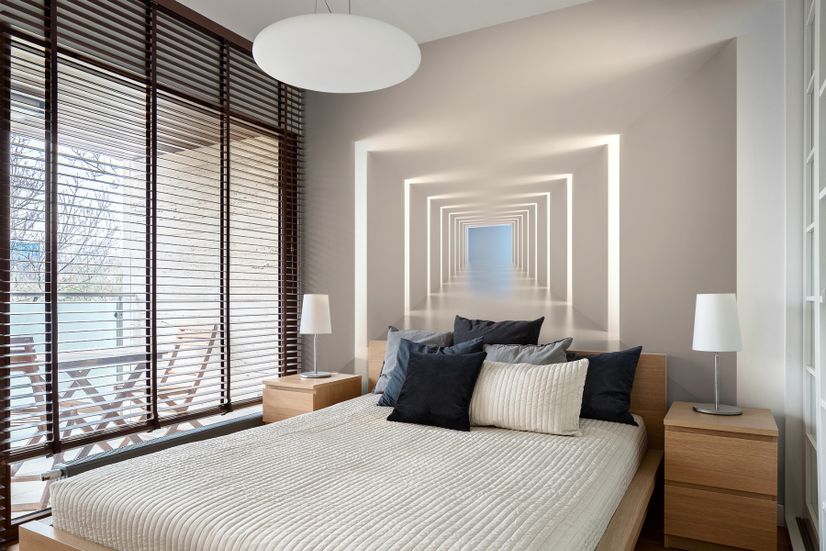 3D Look Illustrational Abstract White Corridor Wallpaper Mural