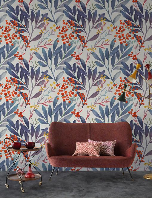 Twigs and Leaves Wallpaper Mural