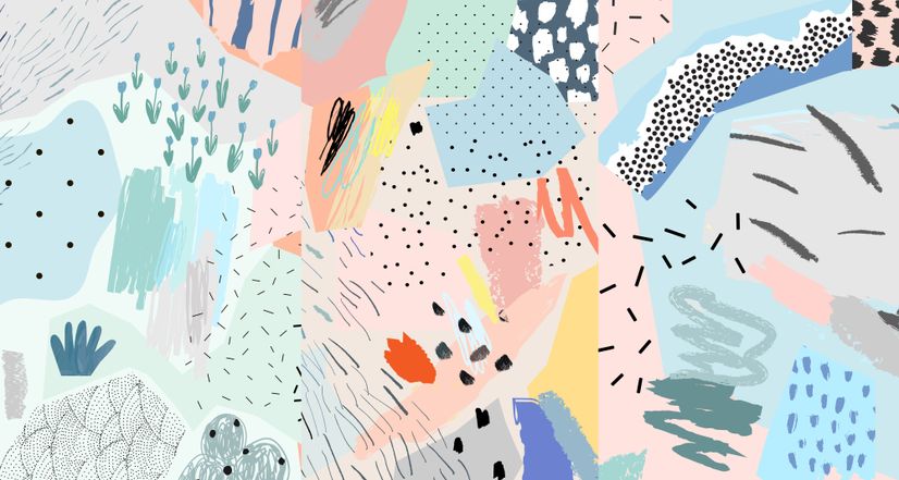 Colorful Abstract Geometric Kids Art Wallpaper Mural