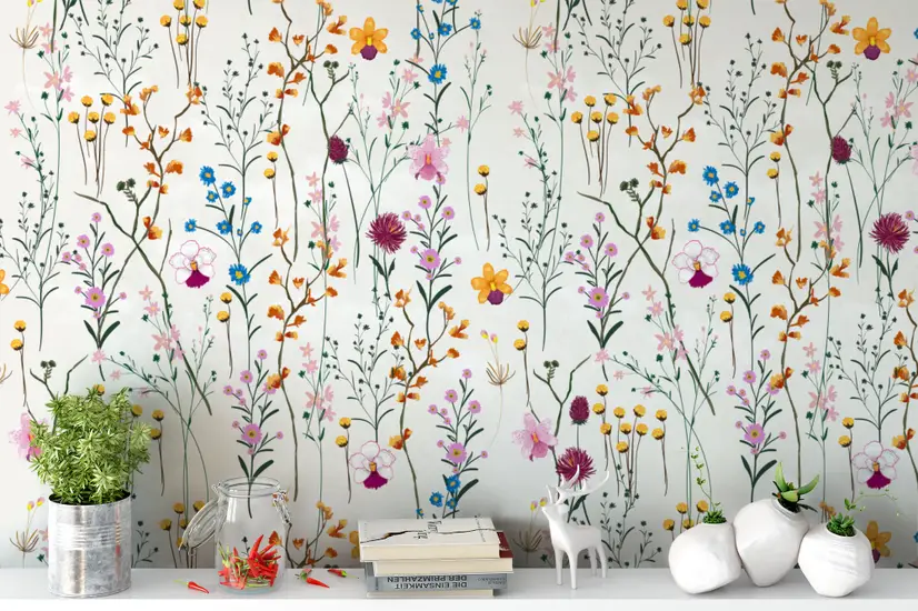 Colorful Blossoms Wallpaper Mural