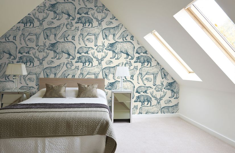 Nordic Animal Drawing for Kids Wallpaper Mural