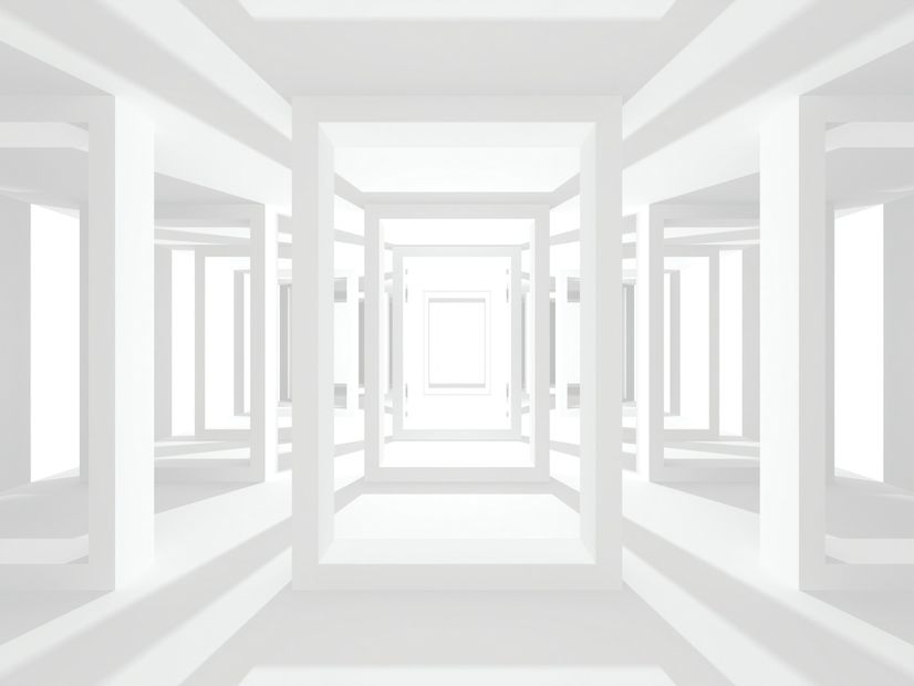 3D Look Abstract Architecture White Corridor Wallpaper Mural