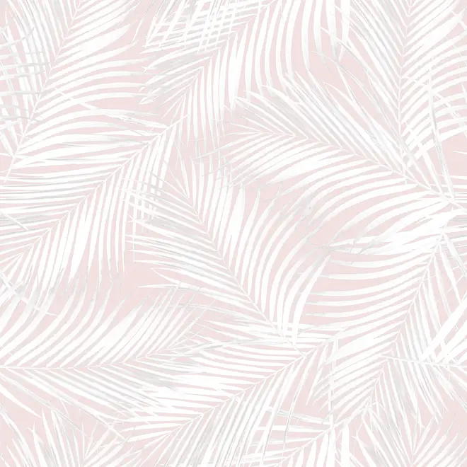 Soft Pink Palm Leaf Tropical Leaves Wallpaper Mural
