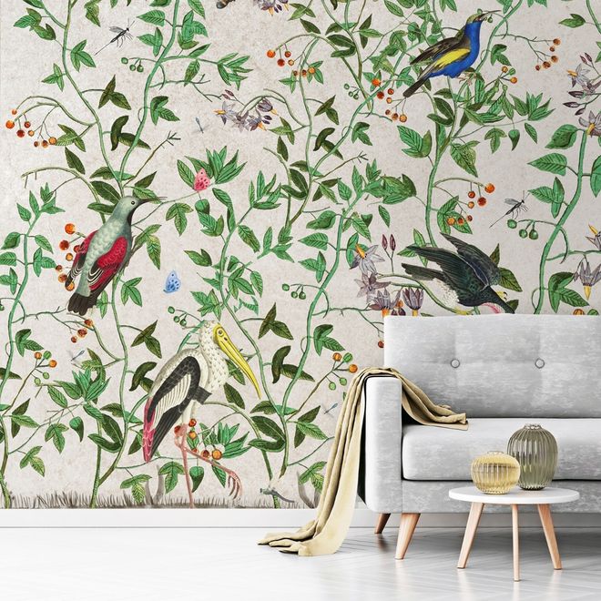 Murwall Landscape Wallpaper White Stork Wall Mural Nightscape Wall Art  Asiatic Home Decor Living Room Bedroom Entryway - Things On TV