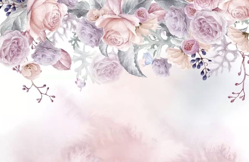 Vintage Vine Floral Wallpaper Mural