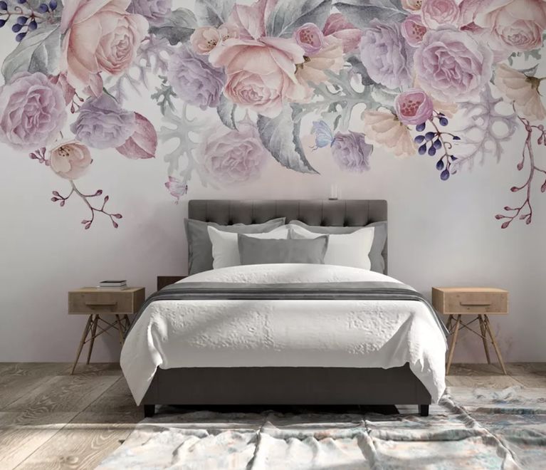 Vintage Vine Floral Wallpaper Mural