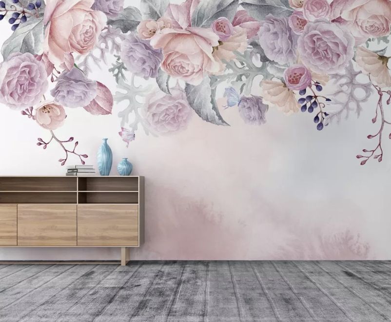 Vintage Vine Floral Wallpaper Mural