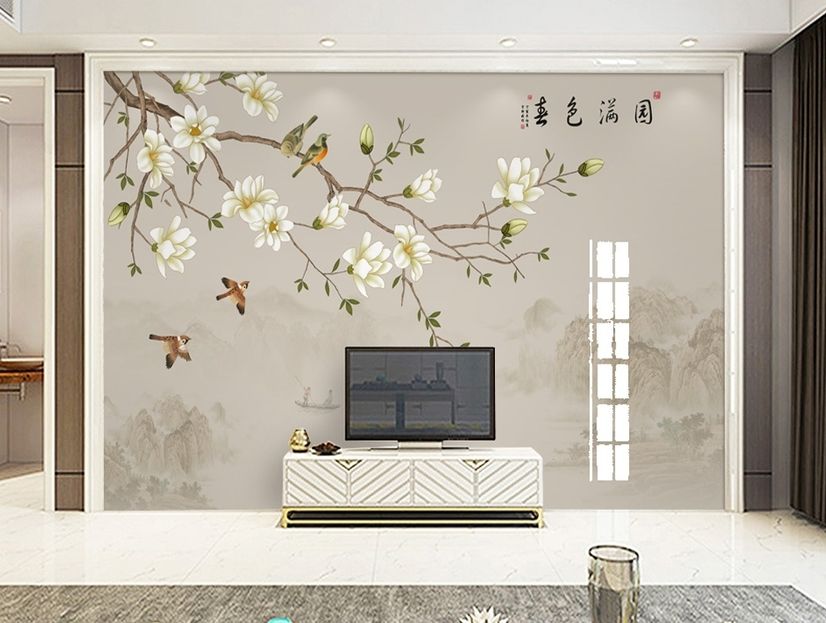 Vintage Plum Blossom Floral Wallpaper Mural