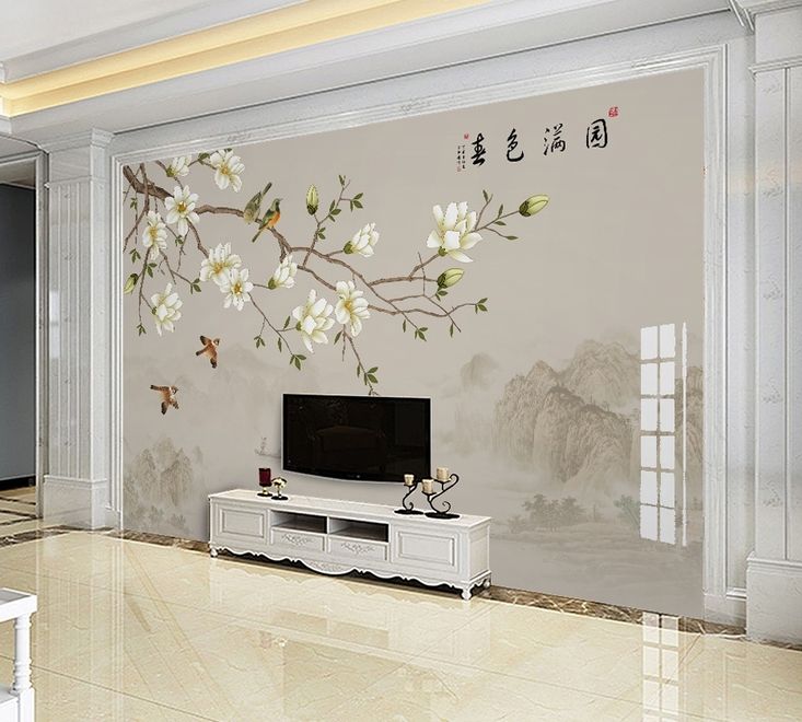 Vintage Plum Blossom Floral Wallpaper Mural