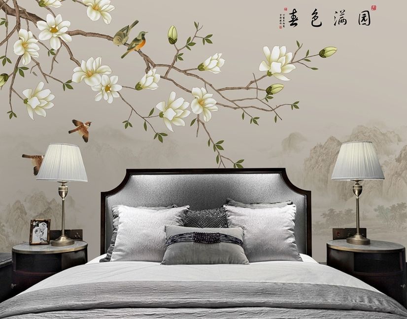 Vintage Plum Blossom Floral Wallpaper Mural