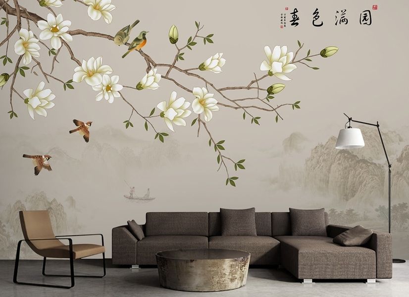 Vintage Plum Blossom Floral Wallpaper Mural