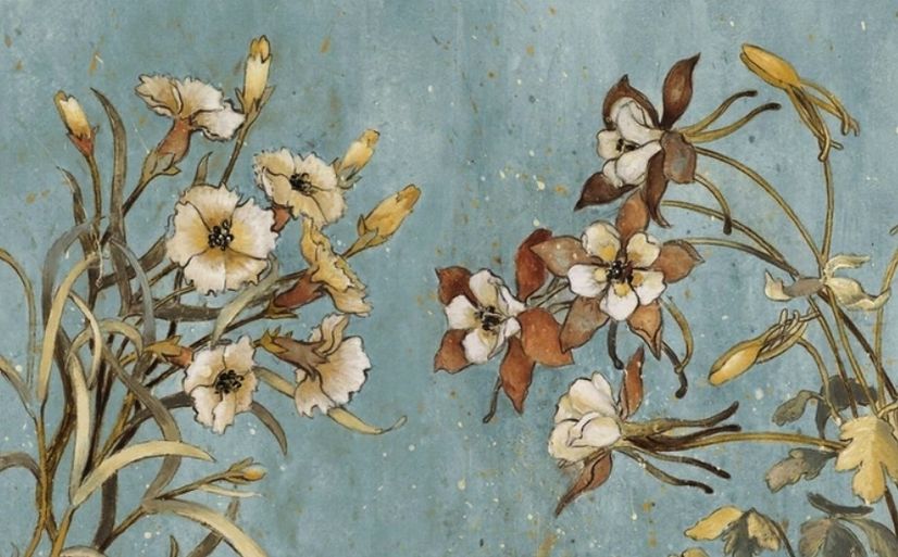 Watercolor Vintage Floral Wallpaper Mural