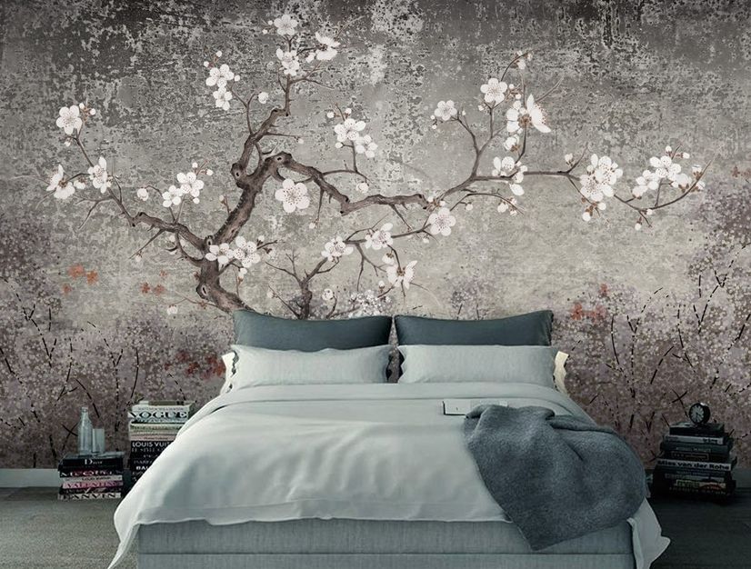 Vintage Dark Blossom Wallpaper Mural