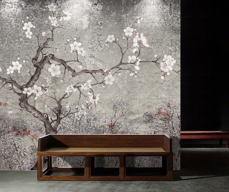 Vintage Dark Blossom Wallpaper Mural